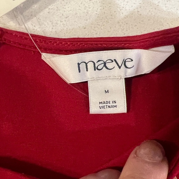 Anthropologie Maeve NWT $98 Night Watch Peplum Tank Top in Red Wine Size M - Picture 3 of 12